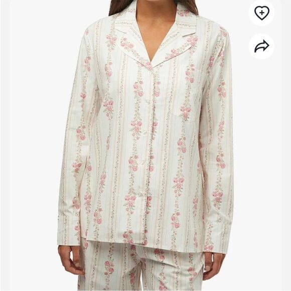 WEWOREWHAT Floral Long Sleeve Pajama Top XS - Picture 1 of 8